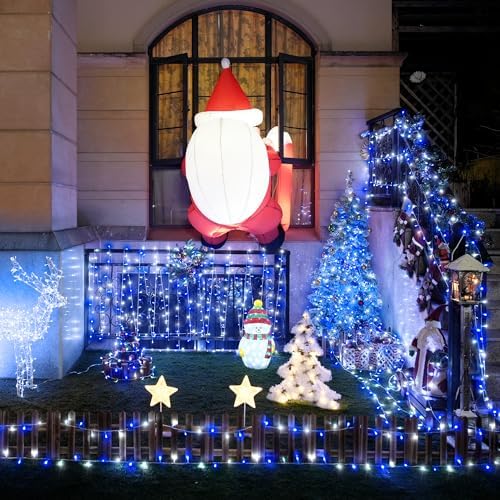 JMEXSUSS 163ft 500 LED Blue and White Christmas Lights with 8 Modes - Image 3