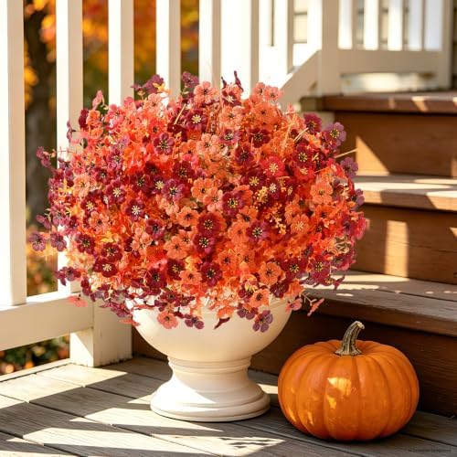 Yastouay Artificial Mums for Outdoors, 12 Bundles UV Resistant Fake Mums - Image 6
