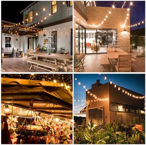 Outdoor String Lights, 25FT with 12 LED ST38 Bulbs, Waterproof,Cord Powered - Image 5