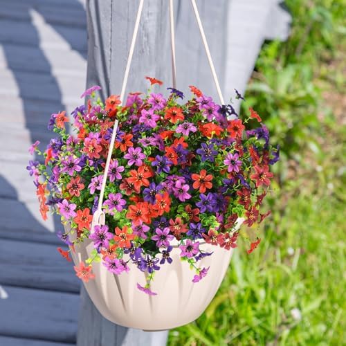 Artificial Flowers for Outdoors Spring Summer Decoration, 12 Bundles Fake Plants UV Resistant Realistic Faux Flower Silk Daisy with Eucalyptus Stem for Patio Planter Porch Yard Window Box Balcony - Image 6