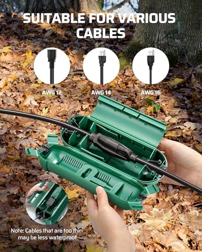 DEWENWILS 3-Pack Outdoor Extension Cord Cover, Waterproof Electrical Box - Image 2