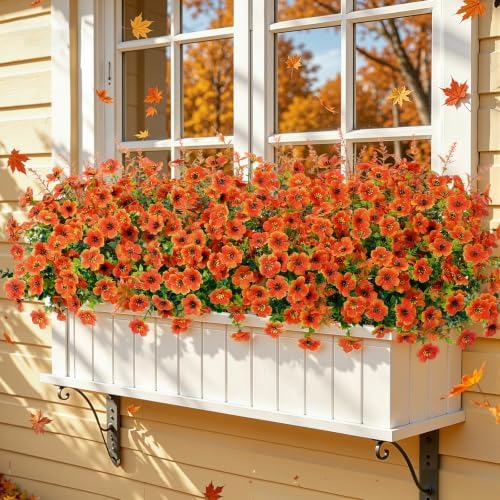 SHareconn 24Pcs Artificial Fall Flowers UV Resistant Fake Mums for Outdoors - Image 5