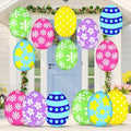 18 Pieces 12 Inch Inflatable Easter Eggs Easter Outdoor Yard Decoration Large Inflatable Hanging Eggs Ornaments Giant PVC Kids Toys for Garden Lawn Party Decor by Chitidr