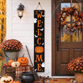 Welcome Porch Sign, Wooden, 47.2", Outdoor Front Door, Spooky Ghost by TOMPOP