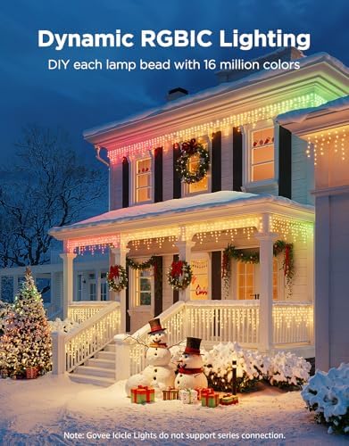 Govee Icicle Lights, Smart RGBIC Christmas Lights for Outside - Image 3