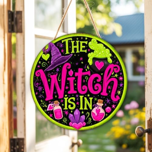 Witchy Halloween Decorations Wooden Sign for Home, The Witch is in Sign - Image 7