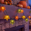 SUNSGNE 13.6FT Fall Lights, 35 LED Maple Leaf Thanksgiving String Lights by SUNSGNE