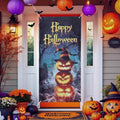 Halloween Decorations Pumpkin Door Cover Decor for Front Door Porch Outdoor Decor Window Wall by BULLSPANN
