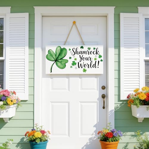OHOME St Patricks Day Decorations - Hanging Wooden Sign for Wall Home Door Birthday | Shamrock Decorations Wood Wreaths Irish St Patty's Day Accessories Party Favors - St. Patrick's Day Decor - Image 3