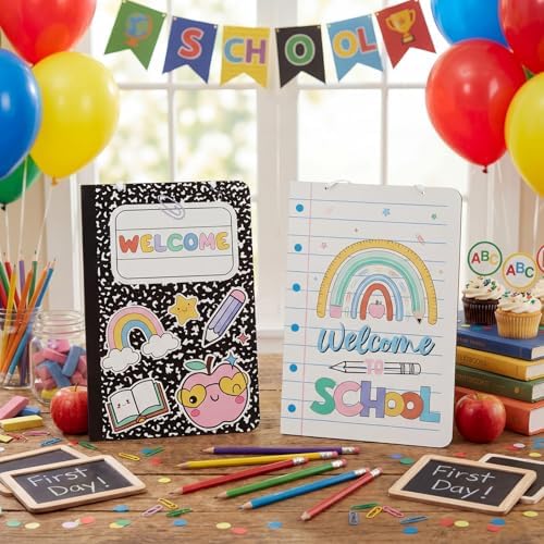 Jetec 2 Pcs Welcome Back to School Wood Hanging Sign for Prek Elementary - Image 4
