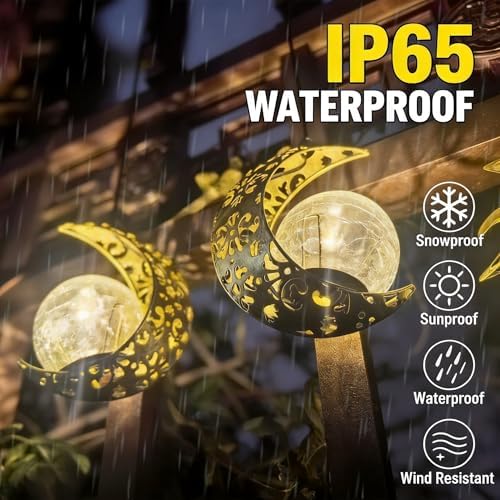 Moon Solar Lanterns Set, Hanging Outdoor Decor, Garden Gifts for Women - Image 5