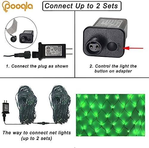 Pooqla Green Net Lights, 21x 5ft Halloween Bush Lights Outdoor Green Wire - Image 4