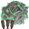 Novelty Lights 34ft 100 LED Green Christmas String Lights, Brown Wire by NoveltyLights-LightExperts