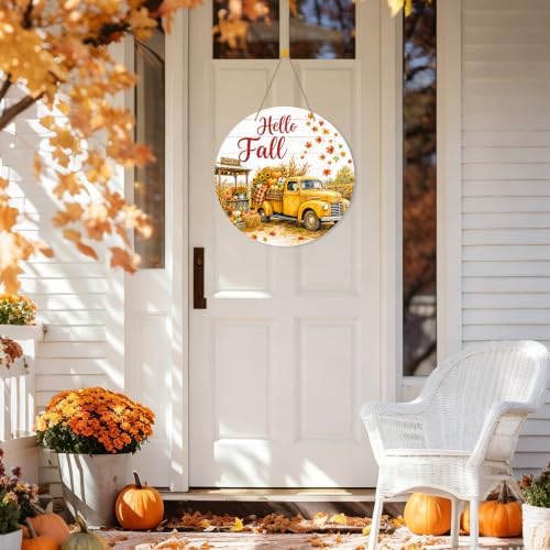 PETCEE Hello Fall Door Sign Fall Decorations for Home Wall Fall Door Decor - Image 2