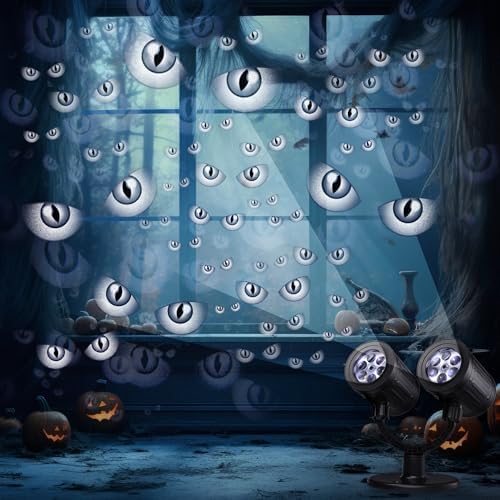 Halloween Lights Projector, Halloween Decorations Lighting Projector, with Timer Led Grey Evil Devil Eyes Light, for Holiday Party Garden Patio Yard Outdoor Indoor Landscape Decor by LYHOPE