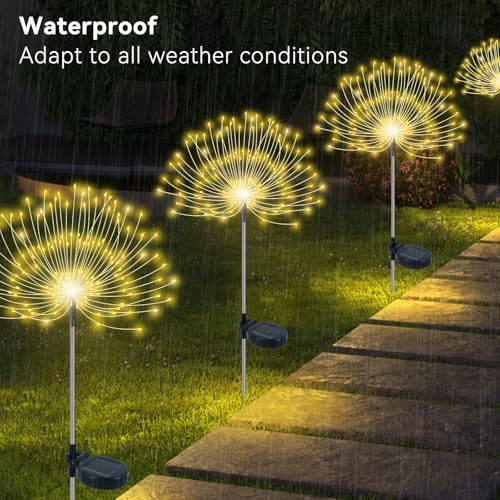 Slyuexu Solar Garden Lights Outdoor Waterproof, 2 Pack 120 LED - Image 3