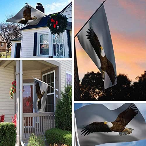 Yekiua Bald Eagle Flag 3X5 Ft Outdoor Bird Flight Against Mountain Premium Strongest Longest Lasting Flag Vivid Color With Brass Grommets - Image 6