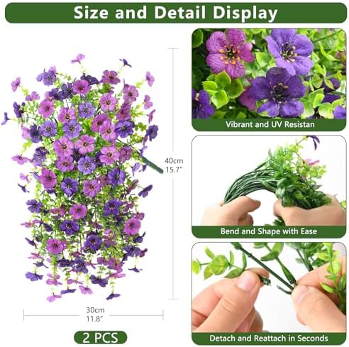 Artificial Fake Flowers Plants for Outdoor UV Resistant Summer Decoration - Image 2