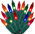 LJLNION Christmas Lights, 150 Count 33 FT Green Wire Xmas Tree Lights, 120V UL Certified Connectable for Holiday Party Outdoor Indoor Decoration, Multicolor by LJLNION
