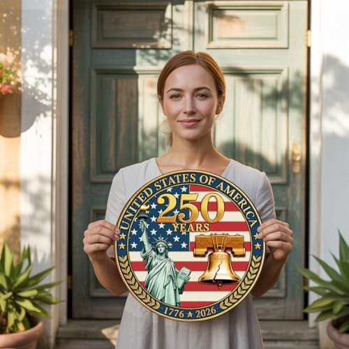 250th Anniversary Patriotic Wooden Door Sign, 4th of July Door Decoration Sign - Image 6
