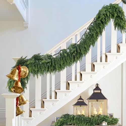 Sggvecsy 6Ft Christmas Cedar Garland Real Touch Artificial Pine Cypress Realistic Greenery Garland for Table Wall Mantle Indoor Fireplace Home Holiday Winter Xmas Decoration (1 Pack) - Image 4