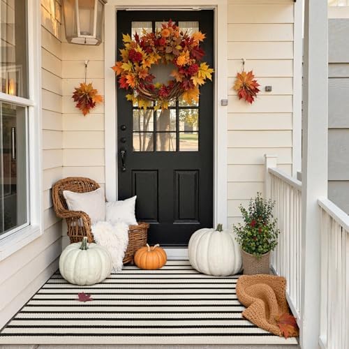 KIMODE Outdoor Rug Front Door Mats Fall Porch Rug Patio Rugs Entrance Mat - Image 4