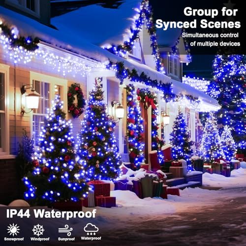 393 FT Christmas Lights 1000 LED Xmas Lights Outdoor Christams String Lights Waterproof 8 Modes & Timer, Fairy Lights Plug in for Weeding, Patio, Party, Holiday,Christmas Decor (Blue) - Image 5