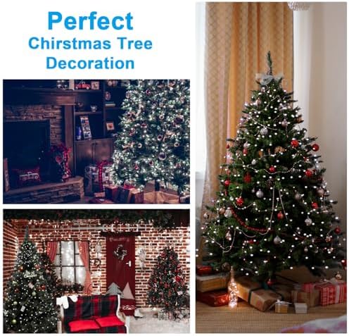 BOLWEO Christmas Tree Lights 280LED 8 Lines 8 Modes for 6ft-7ft Tree, UL Certified Indoor/Outdoor Christmas Decorations 8 * 6.6ft Drops Cool White - Image 2