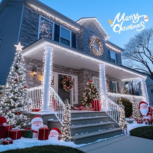 JMEXSUSS Clear Wire 720LED 230 FT White Christmas Lights with 8 Modes - Image 3