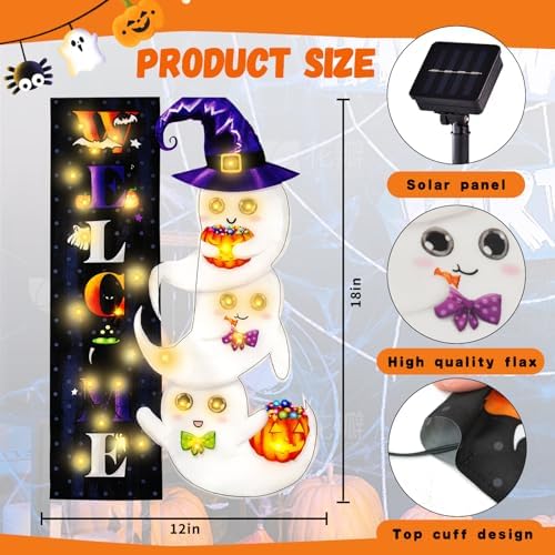 Halloween Lighted Garden Flag, Ghost Yard Decor, 12x18 In - Image 3