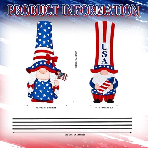 Geelin 2 Pack Fall Thanksgiving Metal Garden Stakes,Gnome - Image 2