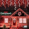 YEGUO 33ft 400 LED Red and White Icicle Lights Outdoor Waterproof, 80 Drops Icicle String Lights Connectable, 8 Modes Icicle Christmas Lights with Memory by YEGUO