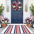 KOZYFLY 250th Anniversary Patriotic Blue Red White Striped Rug 24 x 35 Inch by KOZYFLY