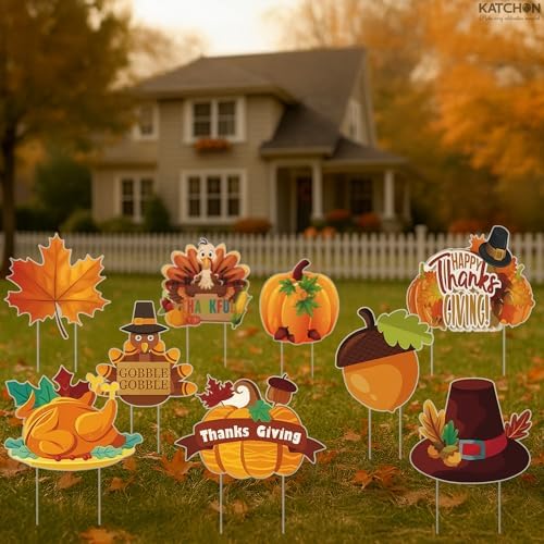 KatchOn Thanksgiving Yard Signs With Stakes, Pack of 9 - Image 4