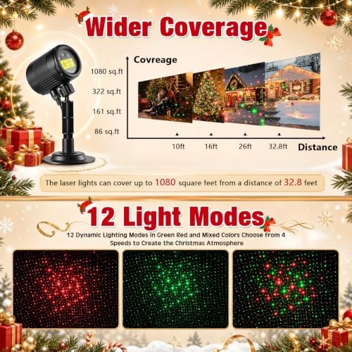 Red Green Laser Projector Lights Outdoor Waterproof Firely Light - Image 4