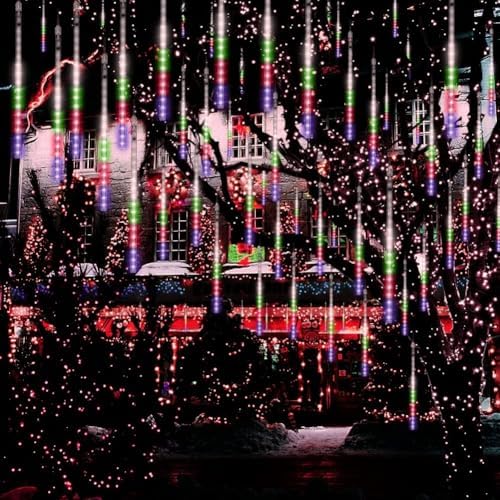 Adecorty Christmas Lights Outdoor UL Certified 24 Tubes 576 LEDs (Equivalent to 3 Sets of 8 Tubes) Meteor Shower Light Falling Rain Drop Icicle Lights for Christmas Decorations Decor, Multicolor - Image 7