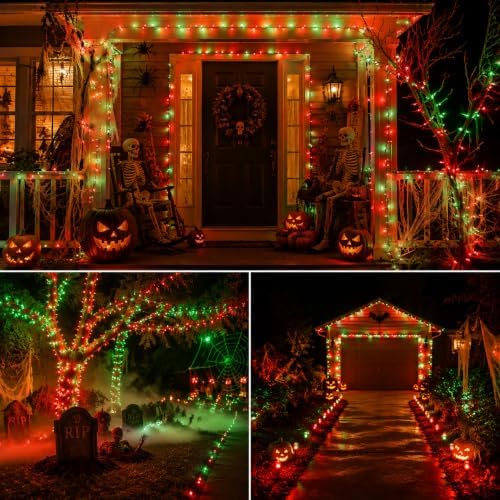 JMEXSUSS 66Ft 200 LED Red and Green Halloween Lights Outdoor Indoor Plug in - Image 3