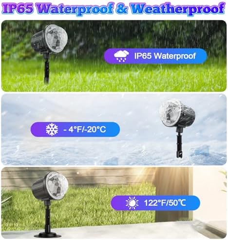 (2 Pack) Halloween Christmas Projector Lights Outdoor - RGBW Ocean Wave LED Light Projector with Remote & Timer, IP65 Weatherproof for Yard, House Parties, Bedroom Ceiling Decor (Holiday Gift Idea) - Image 5