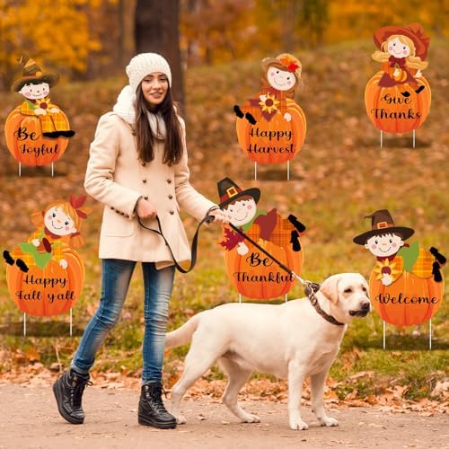 6 Pcs Fall Scarecrow Yard Stakes Thanksgiving Outdoor Decor - Image 6
