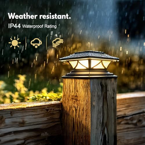 PASAMIC 2 Pack Solar Post Cap Lights, Waterproof Outdoor Lights for 4x4 5x5 6x6 Wood Posts, Fence Post Solar Lights with 2 Color Modes for Garden, Deck, Patio, Porch, Fence - Image 6