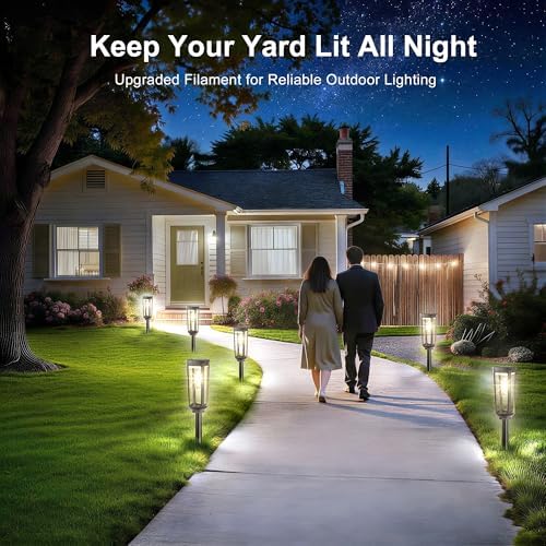 JEJOT Solar Pathway Lights Outdoor Waterproof, 8 Pack Solar Walkway Lights - Image 2