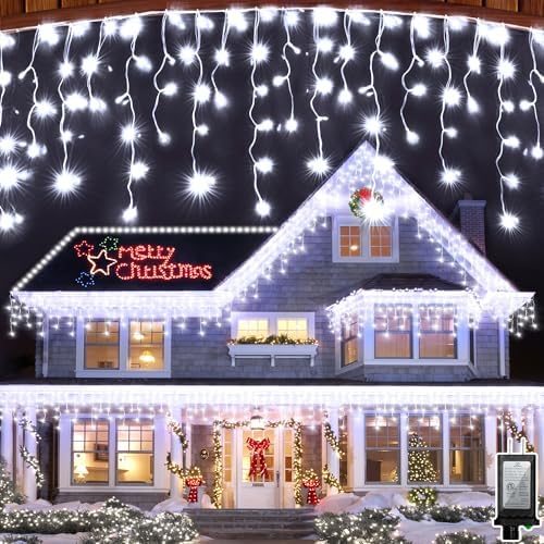 82FT 810 LED Christmas Lights 180 Ice Drops, 12 Lighting Modes and Timer by WUXYIYANG