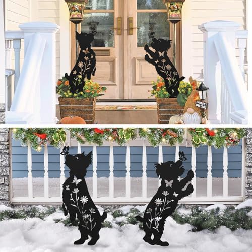 Yorkie Gifts for Women,2Pack Metal Dog Garden Stakes for Outdoor Yard Decor - Image 4