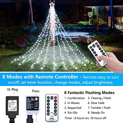 Christmas Decorations Outdoor String Lights 8 Modes and Timer with Remote - Image 2