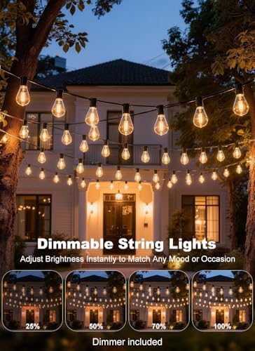 150FT Outdoor String Lights Waterproof, 50+2 Shatterproof S11 LED Bulbs, Extra Long Patio Lights for Outside, Bistro Cafe Decor, Backyard Garden Hanging Lights, Outside Fence Light String - Image 4