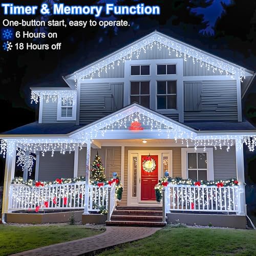 640 LED Icicle Lights for Outside, 66FT White Christmas Lights Outdoor - Image 4