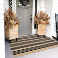 OJIA Outdoor Rug 3'x5', Black and Tan Patio Rugs Fall Door Mat Outside by OJIA
