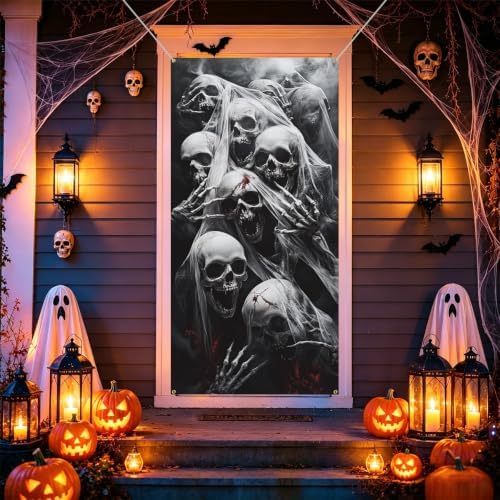Halloween Door Cover, Fabric Front Door Porch Sign for Halloween Party - Image 6
