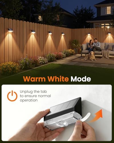 VOLISUN Solar Fence Lights 12 Pack, Fence Post Solar Lights Outdoor Waterproof with Warm White LED Spot Lens, Solar Deck Lights for Outside Wall, Deck, Patio, Yard, Rail, Garage, Pool - Image 2