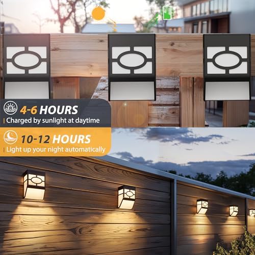 Otdair Solar Deck Lights Outdoor, 2 Modes Decorative Solar Fence Lights with RGB 7 Colors & Warm White, IP65 Waterproof Garden Decor for Yard, Patio, Front Door, Post, Landscape 8 Pack - Image 4
